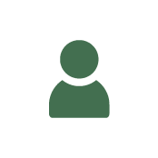 A simple green user icon showing a person’s silhouette on a white circular background.